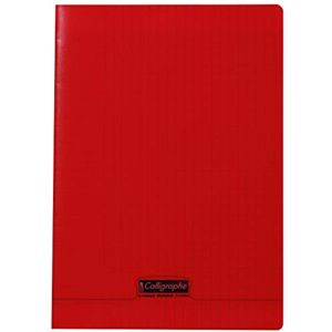 Calligraphe 18133C Un Cahier Agrafé Rouge (une Marque de Clairefontaine) A4 21x29,7 cm 96 Pages Grands Carreaux Papier Blanc 90 g Couverture Polypro Transparent - Publicité