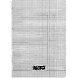 Calligraphe 18136C Un Cahier Agrafé Gris (une Marque de Clairefontaine) A4 21x29,7 cm 96 Pages Grands Carreaux Papier Blanc 90 g Couverture Polypro Transparent - Publicité