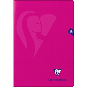 Clairefontaine 316161C Un Cahier Agrafé Mimesys Rose A4 21x29,7 cm 96 Pages Grands Carreaux Papier  Blanc 90 g Couverture Polypro - Publicité