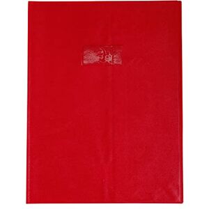 Calligraphe 72403C Un Protège-Cahier Grain Cuir Rouge groseille 24x32 cm 22/100ème avec Porte-Étiquette PVC Opaque - Publicité