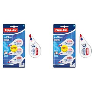 BIC Tipp-Ex Mini Pocket Mouse Rubans Correcteurs 6m x 5 mm, Parfait pour l'Ecole et au Bureau, Blister Format Spécial de 3 - Publicité