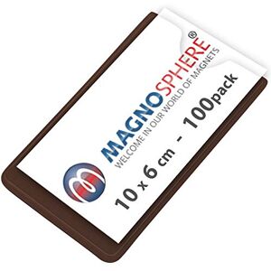 Magnosphere 100 x Porte Étiquette Magnétique taille: 10cm x 6cm 100 pièces Étiquettes Magnétiques Pochettes avec Bande Magnétique et PVC transparent sur le côté frontal - Publicité