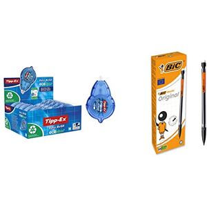 BIC TIPP-Ex Easy Refill ECOlutions Rubans Correcteurs 14 m x 5 mm, Boîte de 10 & Matic Original Porte-Mines 0,7 mm HB, Facile à Utiliser, pour l'Ecole, au Bureau ou à la Maison, Boîte de 12 - Publicité