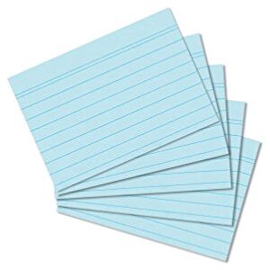 herlitz Lot de 100 fiches Bristol Format A4/A5/A6/A7/A8 A8 ligné. A8 liniert Bleu - Publicité