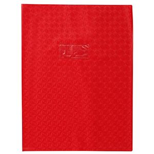 Calligraphe 72413C Un Protège-Cahier Grain Losange Rouge 24x32 cm 18/100ème avec Porte-Étiquette PVC Opaque - Publicité