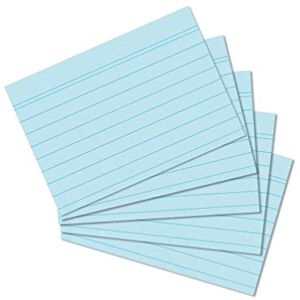 herlitz Lot de 100 fiches bristol Format A4/A5/A6/A7/A8 A7 ligné. A7 liniert bleu - Publicité