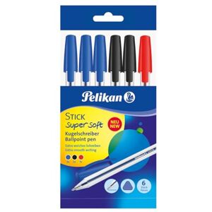 Pelikan Stylo-bille Stick Super Soft, 6 pièces, Couleurs Assorties, en polybag - Publicité