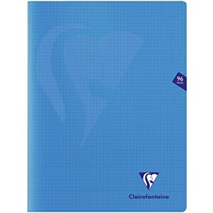 Clairefontaine 323362C Un Cahier Agrafé Mimesys Bleu 24x32 cm 96 Pages Petits Carreaux Papier Blanc 90 g Couverture Polypro - Publicité