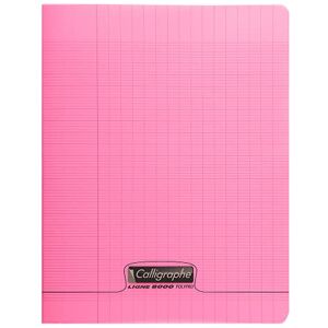 Calligraphe 18121C Un Cahier Agrafé Rose (une Marque de Clairefontaine) 17x22 cm 96 Pages Grands Carreaux Papier Blanc 90 g Couverture Polypro Transparent - Publicité