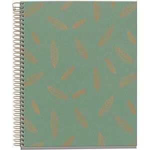 Miquelrius Notebook A5 (148 x 210 mm), Rayures horizontales 7 mm, 120 feuilles de 70 g/m², couverture en carton avec détails en cuivre, 4 bandes de couleur, spirale cuivre, collection Feeling - Publicité