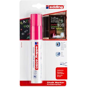 Edding 4090 Marqueur craie liquide rose fluorescent 1 feutre craie liquide 4-15 mm feutre craie effacable pour écrire sur les vitres,le verre feutre craie ardoise aux couleurs opaques - Publicité