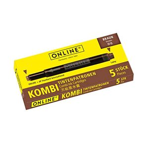 Online 5x Recharges d'encre pour stylos-plumes I compatible avec LAMY, Pelikan, Schneider etc I encre bleu nuit I cartouches d'encre universelles pour stylos-plumes I résistants au gel, non effaçables - Publicité