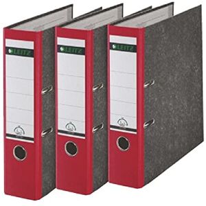 Leitz 310305025 Classeur 180A Format A4 Dos large Rouge Lot de 3 (Import Allemagne) - Publicité