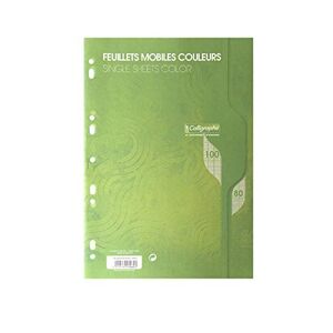Calligraphe 7965C Un Paquet de Feuillets Mobiles Perforés Verts sous Film (une Marque de Clairefontaine) A4 21x29,7 cm 100 Pages Grands Carreaux- Papier 80 g - Publicité