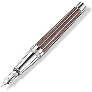 Staedtler J.S.  Princeps Stylo-Plume en noyer noir Plume : M - Publicité