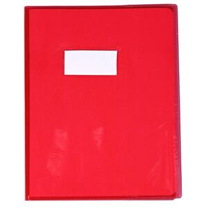 Calligraphe 73003C Un Protège-Cahier Cristalux Rouge 17x22 cm 22/100ème avec Porte-Étiquette PVC Transparent Lisse - Publicité