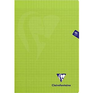 Clairefontaine 353161C Un Cahier Agrafé Mimesys Vert A4 21x29,7 cm 96 Pages Grands Carreaux Papier  Blanc 90 g Couverture Polypro - Publicité