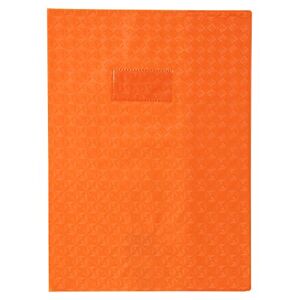 Calligraphe 72418C Un Protège-Cahier Grain Losange Orange 24x32 cm 18/100ème avec Porte-Étiquette PVC Opaque - Publicité