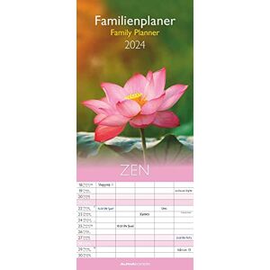 Familienplaner Zen 2024 Familien-Timer 19,5x45 cm 5 Spalten Wand-Planer viel Platz für Eintragungen Familienkalender Alpha Edition - Publicité