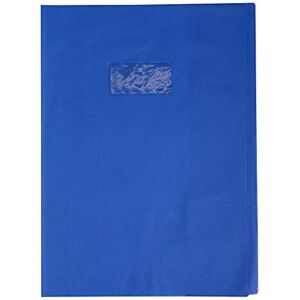 Calligraphe 72202C Un Protège-Cahier Grain Cuir Bleu victoria A4 21x29,7 cm 22/100ème avec Porte-Étiquette PVC Opaque - Publicité