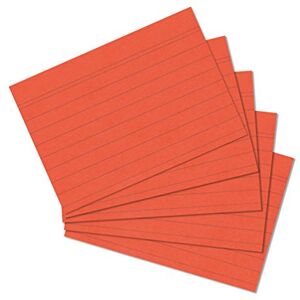 herlitz Lot de 100 fiches Bristol Format A4/A5/A6/A7/A8 A6 ligné. A6 liniert Orange - Publicité