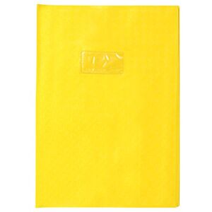 Calligraphe 72214C Un Protège-Cahier Grain Losange Jaune A4 21x29,7 cm 18/100ème avec Porte-Étiquette PVC Opaque - Publicité