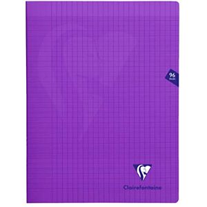 Clairefontaine 373361C Un Cahier Agrafé Mimesys Violet 24x32 cm 96 Pages Grands Carreaux Papier Blanc 90 g Couverture Polypro - Publicité