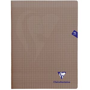 Clairefontaine 363361C Un Cahier Agrafé Mimesys Gris 24x32 cm 96 Pages Grands Carreaux Papier Blanc 90 g Couverture Polypro - Publicité