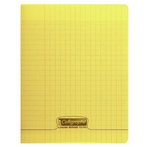 Calligraphe 18004C Un Cahier Agrafé Jaune (une Marque de Clairefontaine) 17x22 cm 32 Pages Grands Carreaux Papier Blanc 90 g Couverture Polypro Transparent - Publicité