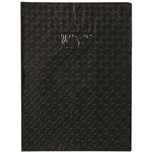 Calligraphe 72217C Un Protège-Cahier Grain Losange Noir A4 21x29,7 cm 18/100ème avec Porte-Étiquette PVC Opaque - Publicité