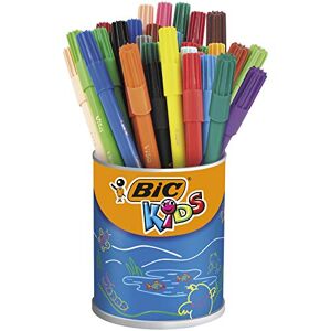 BIC Kids Visa Feutres de Coloriage à Pointe Fine, Lavables, Encre à base d'eau Couleurs Assorties, Pot de 36 - Publicité