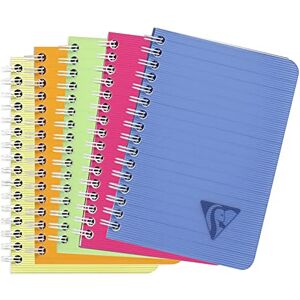 Clairefontaine 328526C Collection Linicolor Fresh Un Carnet à Spirale 9x14 cm 100 Pages Lignées Papier Blanc 90 g Couverture Polypro Transparent Couleur Aléatoire - Publicité