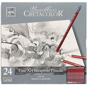 CRETACOLOR CLEOS Fine Art Graphite, crayons graphite incassables, 24 pièces, jusqu'à 20 degrés, utilisation polyvalente, convient pour le graphisme/le design/l'art - Publicité