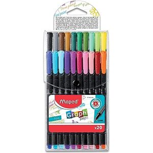 Maped 49297 Feutre Coloriage Graph'p Eps Écriture Fine Point 0.4mm Diamètre Triangulaire pochettes Lot de 20 Assorties - Publicité