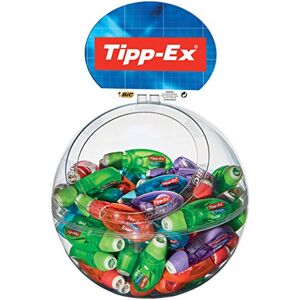 BIC Tipp-Ex Micro Tape Twist Rubans Correcteurs 8 m x 5 mm Corps Couleurs Assorties, Présentoir de 60 - Publicité