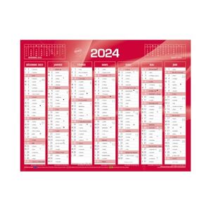 Calendrier Bloc Mensuel Mural 2024 - 16x33.5cm - Gourmandises : Macarons