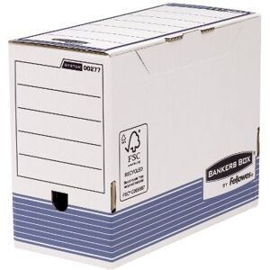 BANKERS BOX System Boite d’Archives A4 150 Mm Rangement Carton Recyclé Blanc Bleu Lot de 10 - Publicité