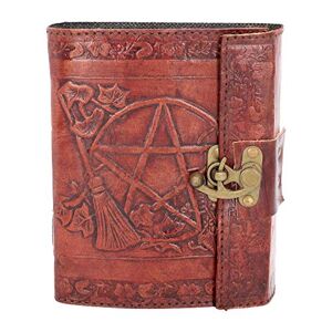 Nemesis Now Pentagram Journal en cuir gaufré avec serrure Marron 20 cm - Publicité