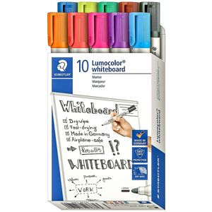 Marqueur effaçable rechargeable Staedtler Lumocolor pointe ogive 2 mm- Pochette de 10 - Publicité