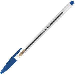 Stylo bille Bic Cristal - bleu - Lot de 50 Gris - Publicité