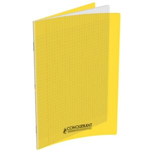 Oxford Cahier piqûre 17x22cm 32 pages 90g grands carreaux Seyès. Couverture polypropylène Jaune - Lot de 27 - Publicité