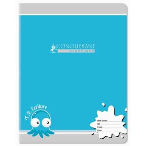 Conquerant Cahier Travaux Pratiques Maternelle 32p 17 x 22 cm 90g DL 5 mm/Uni couverture carte - Lot de 20 Bleu foncé - Publicité
