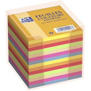 Distributeur bloc cube pense-bete Oxford 9x9cm 680 feuilles unies colorees coloris assortis - Lot de 16