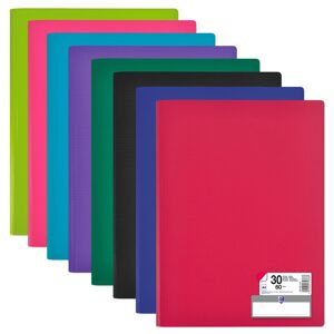 Protège-documents Oxford memphis a4 60 vues / 30 pochettes couverture polypro coloris assortis - Lot de 10 Vert - Publicité