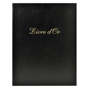 Exacompta Livre d'or Cuir Alpille 140 pages ivoire - 26x22cm vertical - Noir