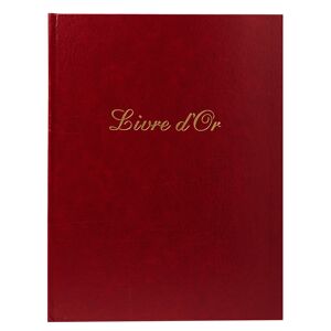 Exacompta Livre d'or Cuir Alpille 140 pages ivoire - 26x22cm vertical - Rouge Vert clair