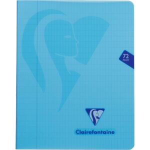 Clairefontaine Cahier piqué Mimesys 16,5x21cm 72 pages quadrillé 4x8 + marge couverture polypropylène Couleur aléatoire - Assortis - Lot de 10 - Publicité