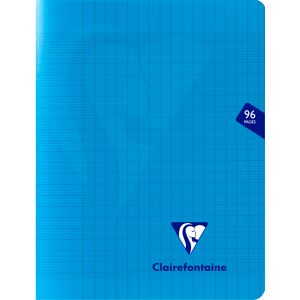 Clairefontaine Cahier piqué Mimesys 17x22cm 96 pages grands carreaux couverture polypropylène Couleur aléatoire - Assortis - Lot de 20 - Publicité