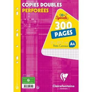 Clairefontaine Copies doubles sous film A4 300 pages perforées petits carreaux - Lot de 14 - Publicité