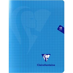 Clairefontaine Cahier piqué Mimesys 17x22cm 48 pages grands carreaux couverture polypropylène - Bleu - Lot de 20 Turquoise - Publicité